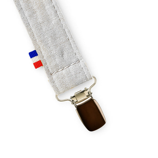 attache tetine en coton bio blanc papate